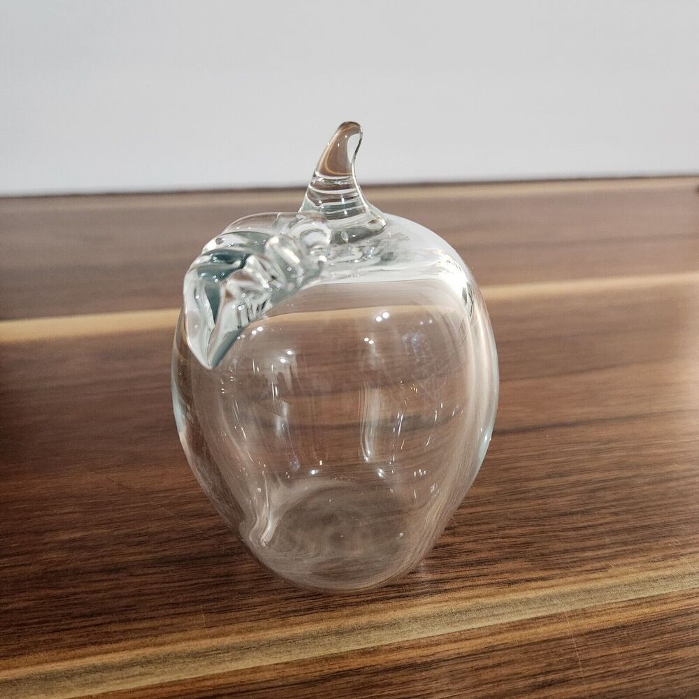 Princess House Crystal Heritage Vintage Handblown Apple Paperweight 2x4" Inch